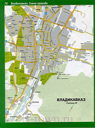 Владикавказ карта улиц. Подробная карта города Владикавказ с названиями улиц