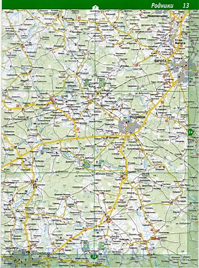 Подробная карта родниковского района ивановской области с деревнями и дорогами