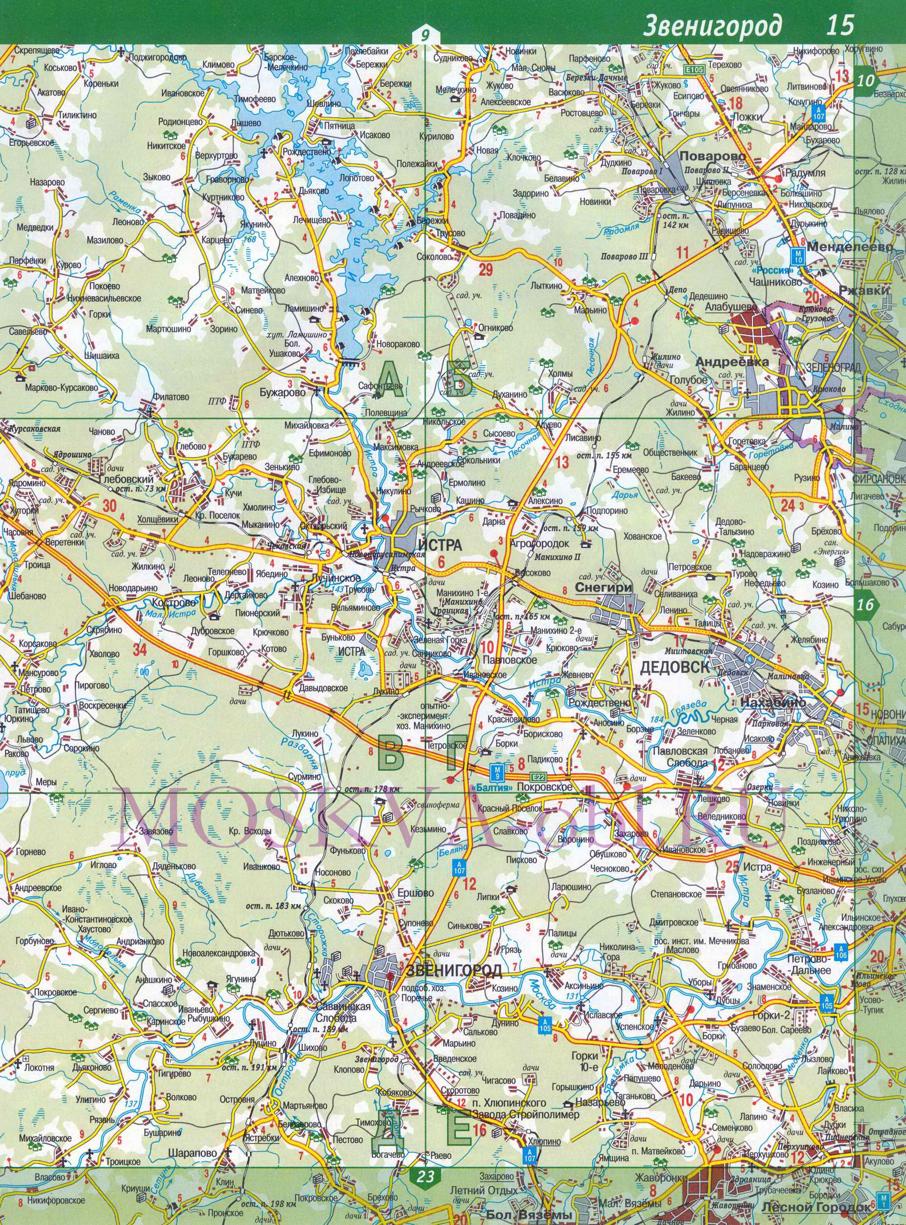 Истринский район. Карта Истринского района Московской области, B0 - 