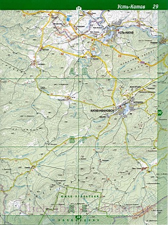Усть-Катав. Карта окрестностей города Усть-Катав Челябинской области